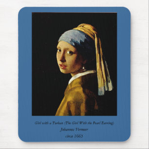 Tapis De Souris La fille avec un Turban / la fille avec l'oreille 