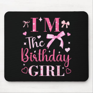 Tapis De Souris La fille d'anniversaire arc rose mignon famille as