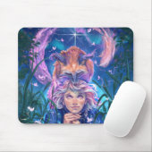Tapis De Souris La fille et le magicfox stary imaginaire (Avec souris)