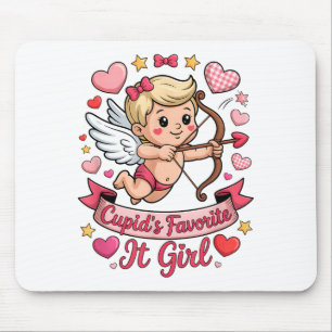 Tapis De Souris La fille préférée de Cupidon Saint-Valentin Rose C
