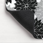 Tapis De Souris La fleur noire et grise fraîche fleurit impression (Coin)