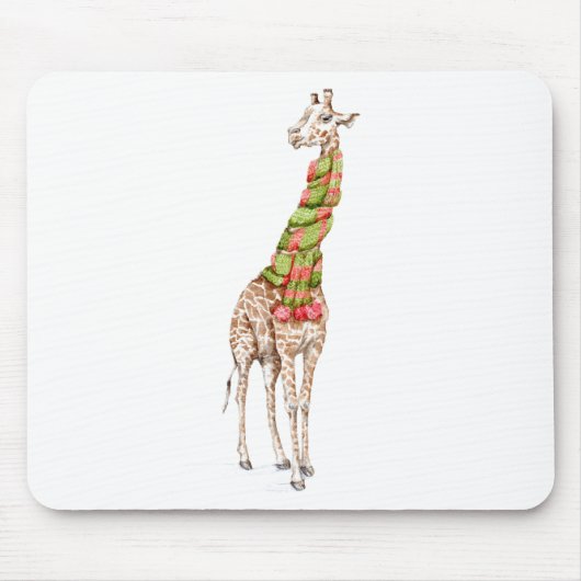 Tapis De Souris La girafe dans une écharpe (Devant)