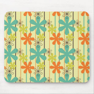 Tapis De Souris La jolie fleur perle le brun orange bleu de vert