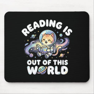 Tapis De Souris La lecture est drôle de chats dans l'espace des li
