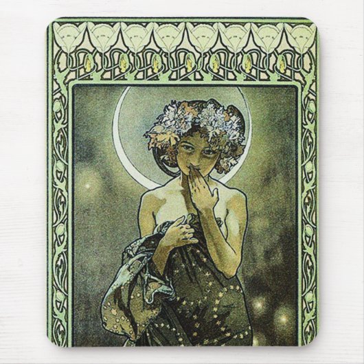 Tapis De Souris La Lune d'Alphonse Mucha (Devant)