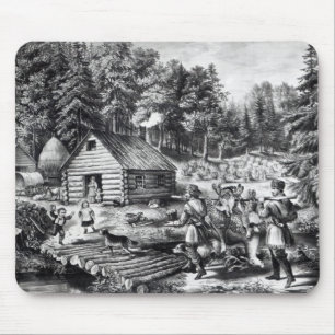 Tapis De Souris La maison du pionnier sur la frontière occidental
