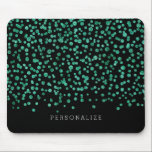 Tapis De Souris La menthe brillent des confettis<br><div class="desc">la menthe et le noir brillent des confettis que vous pouvez personnaliser avec votre texte</div>