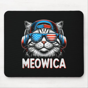 Tapis De Souris La Meowica Patriotique 4 juillet Chat Américain Dr