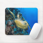 Tapis De Souris La Mer Rouge verte de la tortue de mer | (Avec souris)