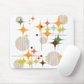 Tapis De Souris La moitié du siècle Starbursts moderne et globes (Avec souris)