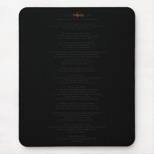Tapis De Souris La musique déplace le manifeste Mousepad de Me™ (Devant)