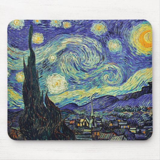 Tapis De Souris La nuit étoilée de Van Gogh (Devant)