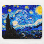 Tapis De Souris La nuit étoilée par Vincent Van Gogh<br><div class="desc">Vincent Van Gogh La Nuit Étoile. Il s'agit d'un ancien chef-d'oeuvre du peintre-maître néerlandais Vincent Van Gogh.Cette peinture de paysage d'art raffiné a une belle,  vibrante,  couleur saturée. Vincent Van Gogh était un peintre impressionniste de poste hollandais. Cette image est du domaine public</div>