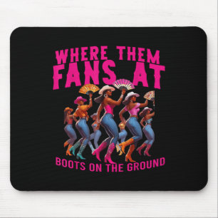 Tapis De Souris Là Où Ils Fans Aux Bottes Sur Le Lin De La Femme A