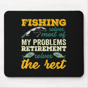 Tapis De Souris La pêche résout la plupart de mes problèmes drôle