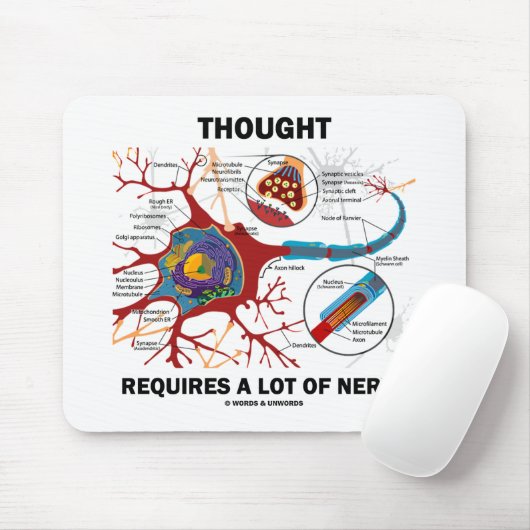 Tapis De Souris La pensée exige beaucoup de nerf (la synapse) (Avec souris)