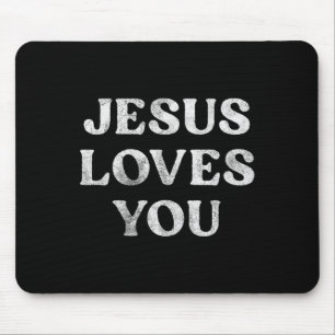 Tapis De Souris La phrase Jésus t'aime sur un tri-blend premium