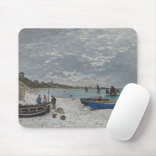 Tapis De Souris La plage de Sainte-Adresse par Claude Monet (Avec souris)