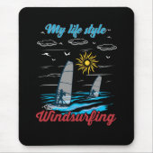 Tapis De Souris La planche à voile est mon style de vie (Devant)