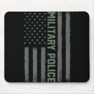 Tapis De Souris La Police Militaire Serre Le Drapeau Américain _ F