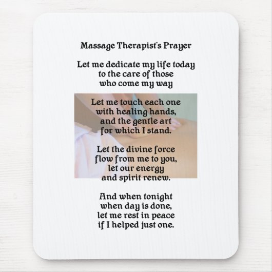 Tapis De Souris La prière Mousepad du thérapeute de massage (Devant)