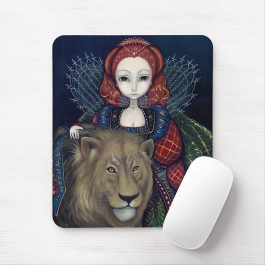 Tapis De Souris La "Reine Elizabeth et un lion" Mousepad (Avec souris)