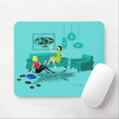 Tapis De Souris La rétro nuit de la fille dans Mousepad (Avec souris)