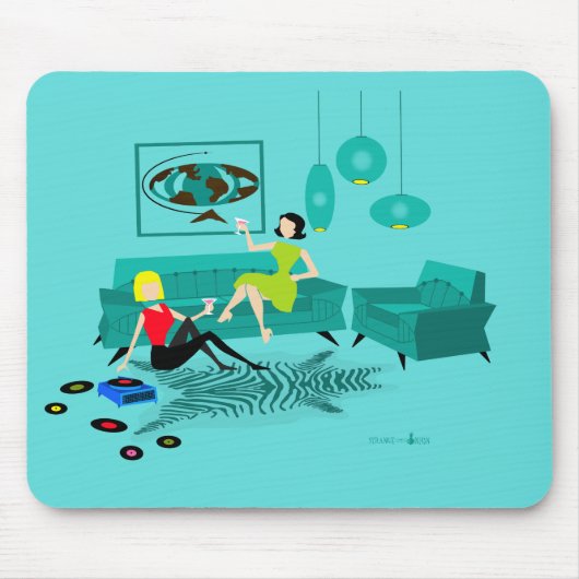 Tapis De Souris La rétro nuit de la fille dans Mousepad (Devant)