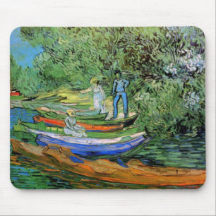 Tapis De Souris La rive de l'Oise à Auvers par Vincent van Gogh