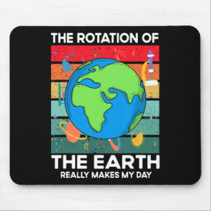 Tapis De Souris La Rotation Scientifique Drôle De La Terre Fait De