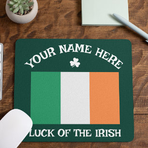 Tapis De Souris La Saint-Patrick Drapeau Irlande Nom Personnalisé