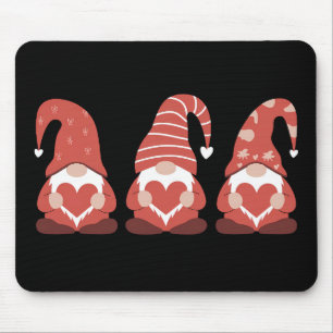 Tapis De Souris La Saint-Valentin Trois Mignons Gnomes Tenant un C