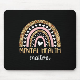 Tapis De Souris La santé mentale compte Boho Rainbow Sensibilisati
