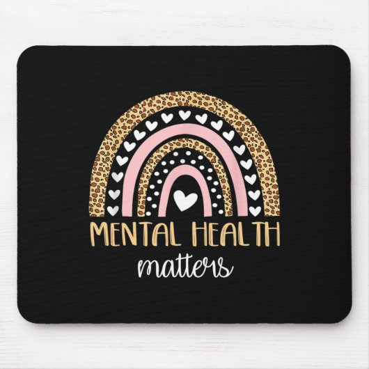 Tapis De Souris La santé mentale compte Boho Rainbow Sensibilisati (Devant)