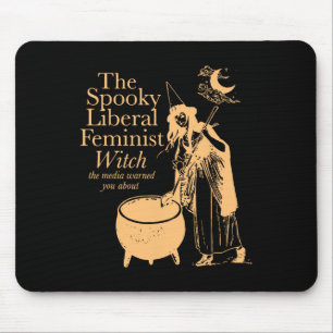 Tapis De Souris La sorcière féministe libérale Éffrayante avertie 