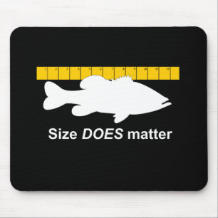 Tapis De Souris La "taille importe" - pêche au bar drôle