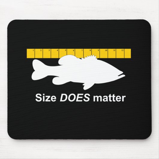 Tapis De Souris La "taille importe" - pêche au bar drôle (Devant)
