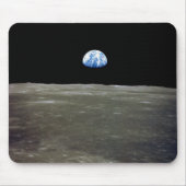 Tapis De Souris La Terre de Lune dans l'espace noir (Devant)