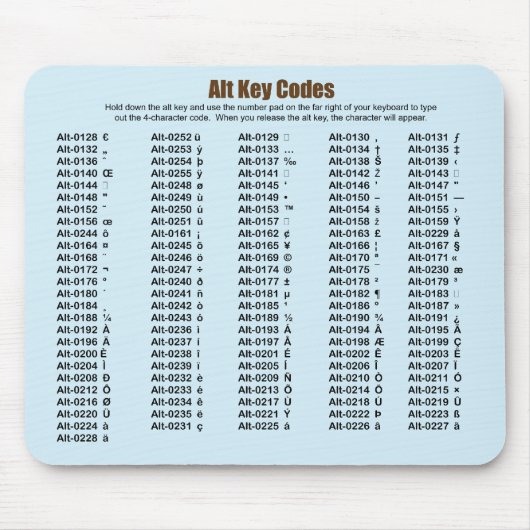 Tapis De Souris La touche ALT Code Mousepad (Devant)