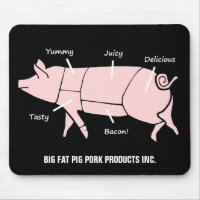 La viande de porc drôle coupe le diagramme rose de
