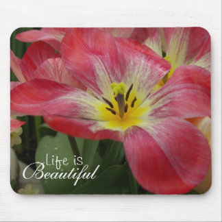 Tapis De Souris La vie est beau Mousepad floral