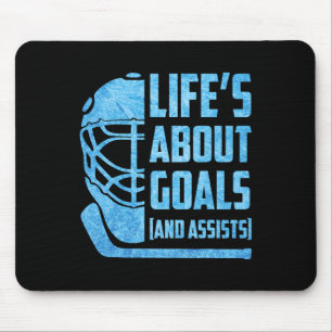 Tapis De Souris La vie est centrée sur un but et Ists Hockey garço