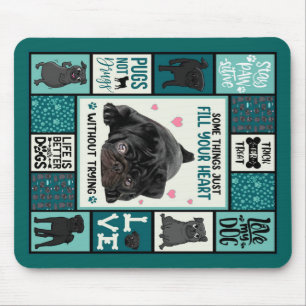Tapis De Souris La Vie Est Meilleure Avec Les Chiens Carlin Couver