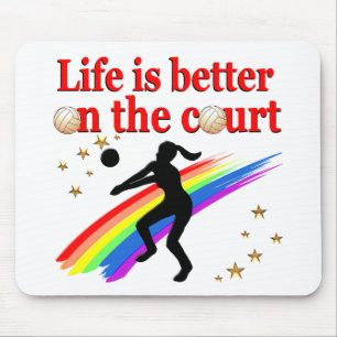 TAPIS DE SOURIS LA VIE EST MEILLEURE SUR LA CONCEPTION DE VOLLEYBA