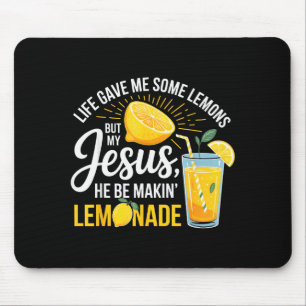 Tapis De Souris La vie m'a donné des citrons Jésus Limonade Drôle