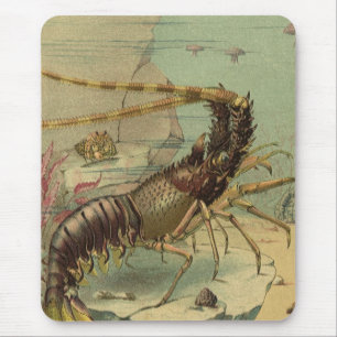 Tapis De Souris La vie marine sous-marine vintage, les animaux dan