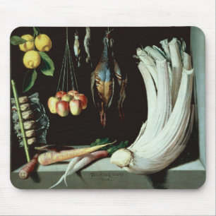 Tapis De Souris La vie toujours avec les oiseaux morts, fruit et