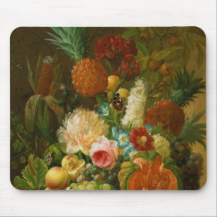 Tapis De Souris La vie toujours avec un melon et des raisins