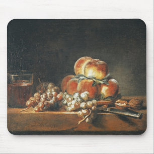 Tapis De Souris La vie toujours des pêches, écrous, raisins
