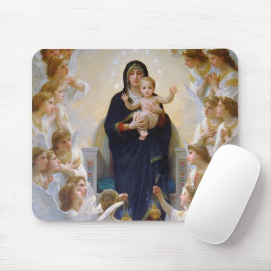 Tapis De Souris La Vierge aux Anges, Bouguereau (Avec souris)